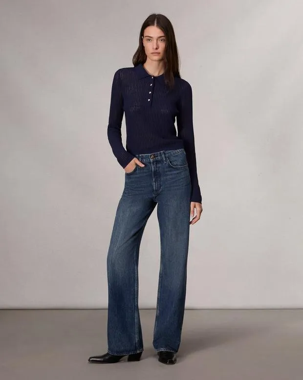 Sweaters and Sweatshirts Women Rag and Bone Viola Polo Sweater Indigo