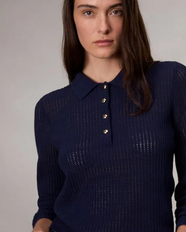 Sweaters and Sweatshirts Women Rag and Bone Viola Polo Sweater Indigo
