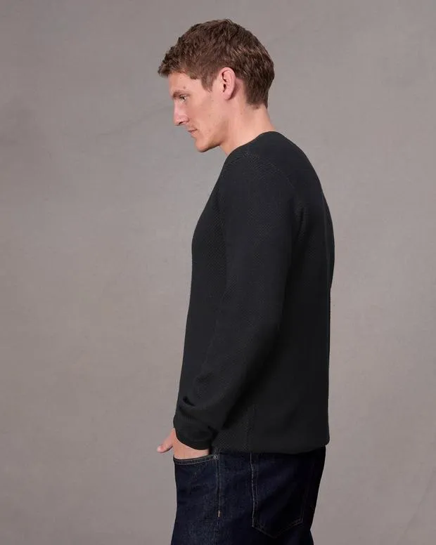 Sweaters Men Rag and Bone Bennet Henley Sweater Black