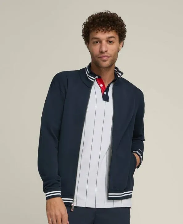 Sweaters Men Wilson Winners Tennis Knit Jacket Classic Navy