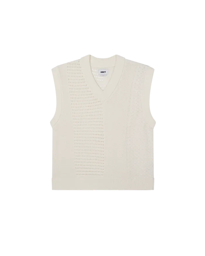 SWEATERS OBEY Clothing Men GARRET SWEATER VEST Cream