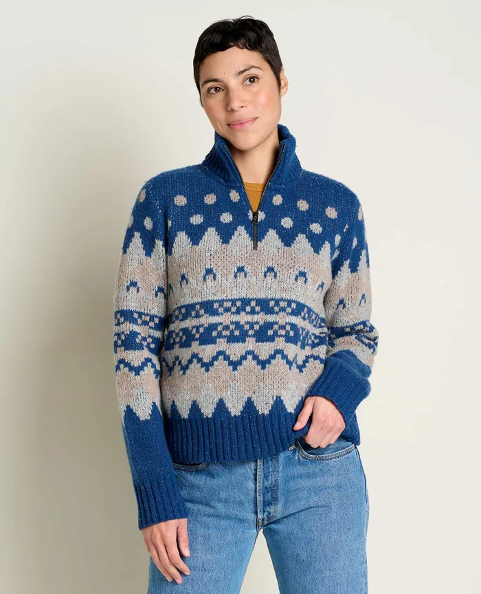 Sweaters ToadandCo Women8217s Women8217s Wilde Quarter Zip Sweater True Navy