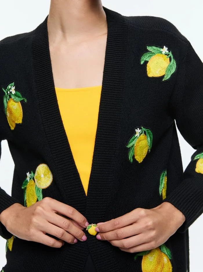 Sweaters Women Alice Olivia Bradford Cardigan Lemon Tree