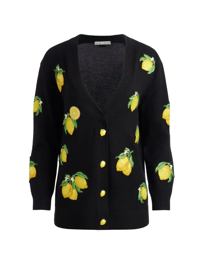 Sweaters Women Alice Olivia Bradford Cardigan Lemon Tree