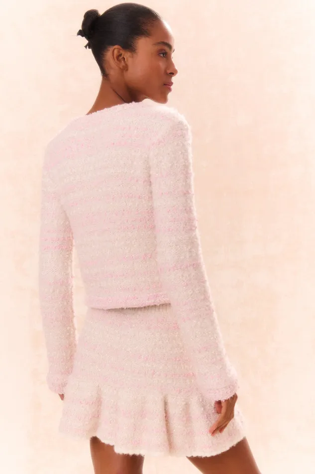 Sweaters WomenKids LoveShackFancy Blanca Knit Cardigan Vanilla Blush