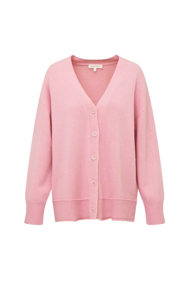 Sweaters Women LoveShackFancy Elmer Oversized Wool Cardigan Sweet Peony