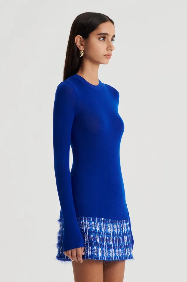 Sweaters Women Scanlan Theodore BABYWOOL CREW SWEATER Cobalt Sweaters Women Scanlan Theodore BABYWOOL CREW SWEATER Cobalt