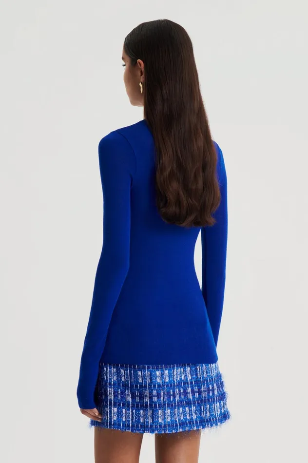 Sweaters Women Scanlan Theodore BABYWOOL CREW SWEATER Cobalt Sweaters Women Scanlan Theodore BABYWOOL CREW SWEATER Cobalt