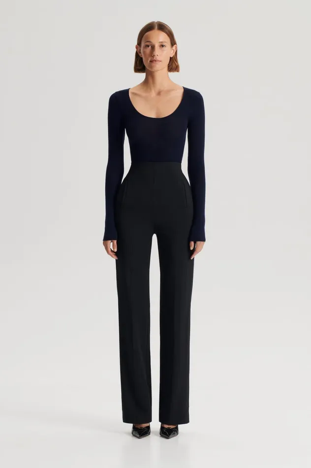 Sweaters Women Scanlan Theodore BABYWOOL SCOOP NECK Navy All