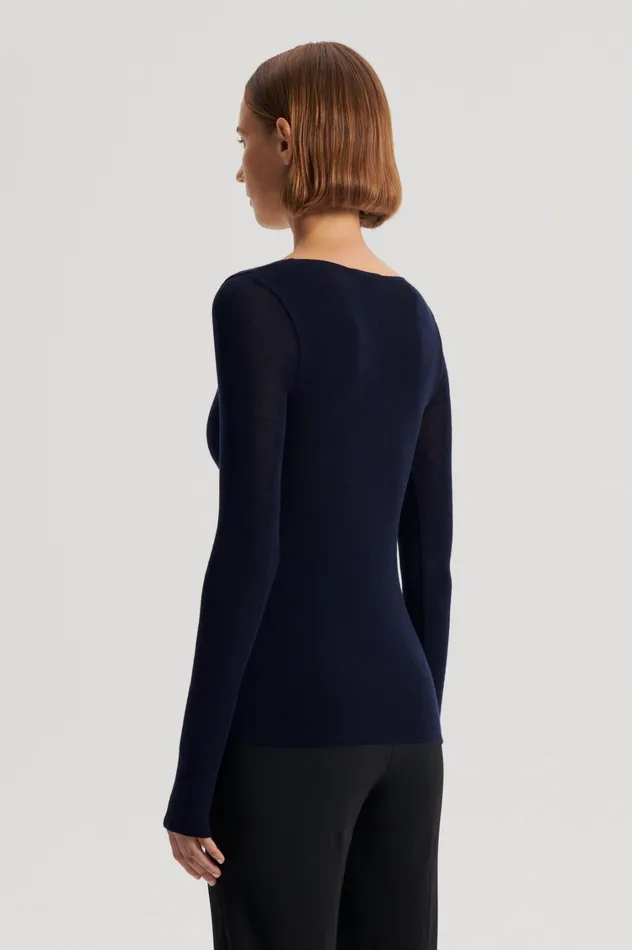 Sweaters Women Scanlan Theodore BABYWOOL SCOOP NECK Navy All Sweaters Women Scanlan Theodore BABYWOOL SCOOP NECK Navy All