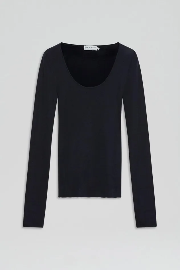 Sweaters Women Scanlan Theodore BABYWOOL SCOOP NECK Navy All Sweaters Women Scanlan Theodore BABYWOOL SCOOP NECK Navy All
