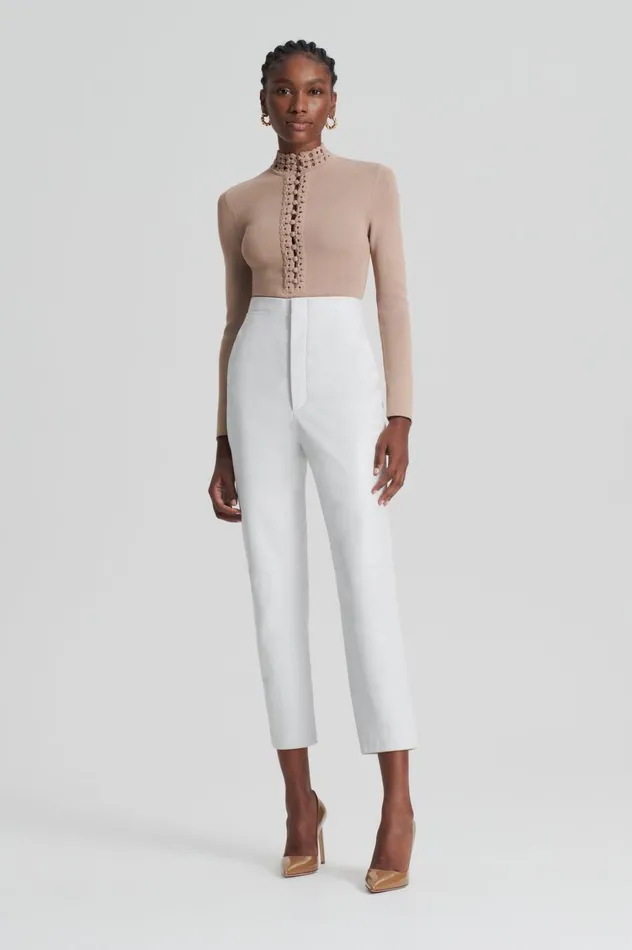 Sweaters Women Scanlan Theodore CREPE KNIT DAISY TOP Oat