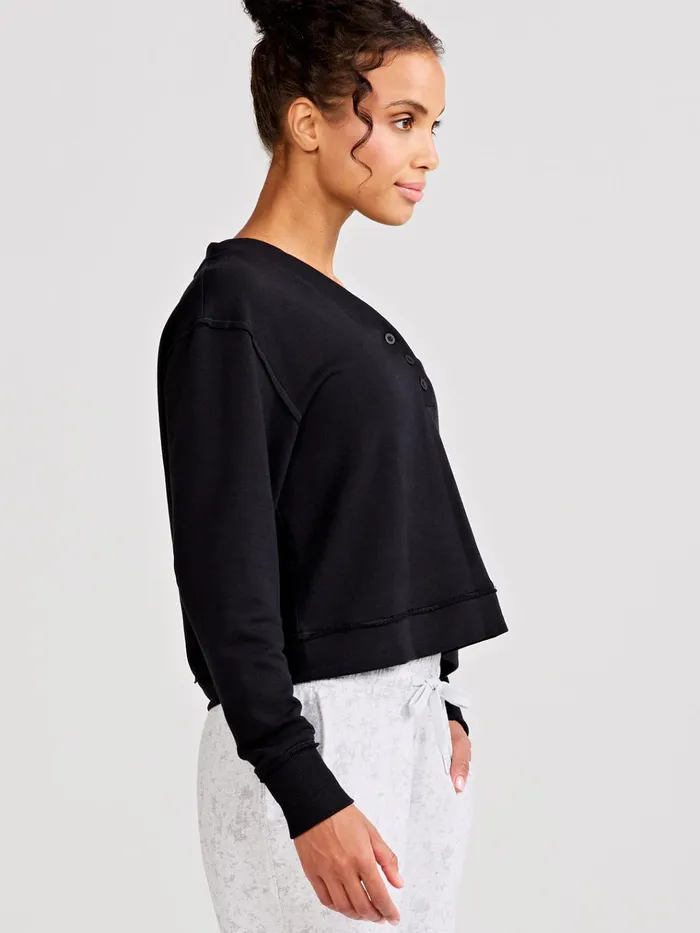 Sweatshirts Hoodies Women Tasc Performance Varsity Henley Sweatshirt