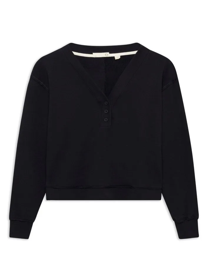Sweatshirts Hoodies Women Tasc Performance Varsity Henley Sweatshirt
