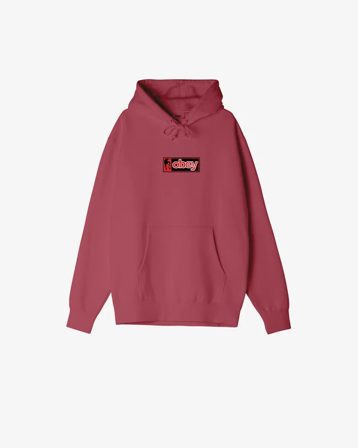 SWEATSHIRTS OBEY Clothing Men HALF ICON PULLOVER Mineral Red