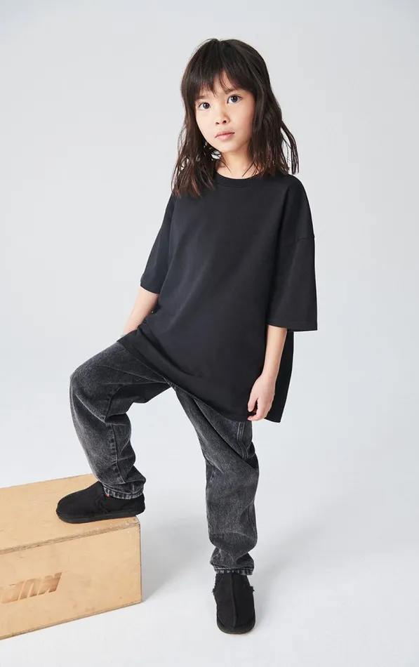TShirt Fizvalley Black Kids American Vintage Short Sleeve TShirts
