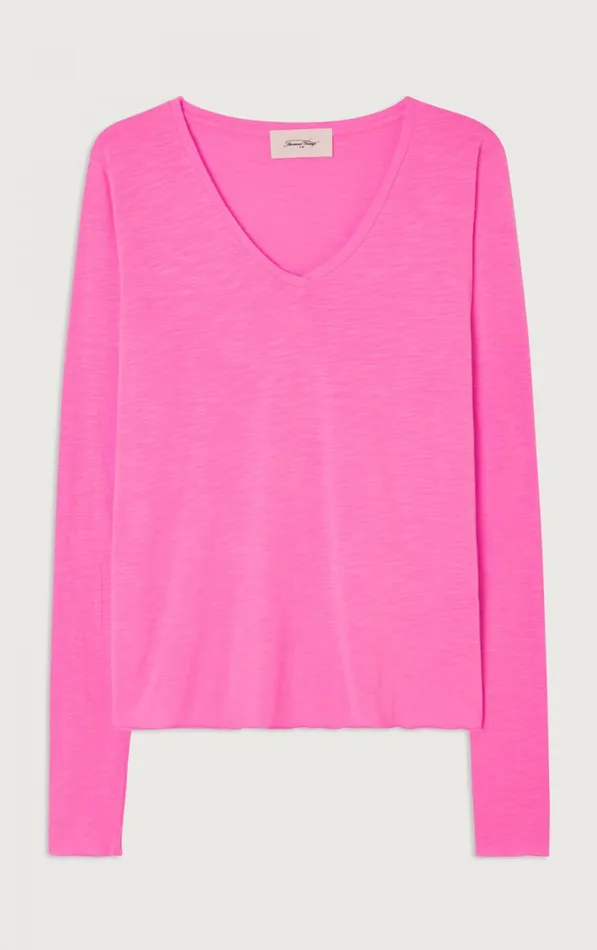 TShirt Jacksonville Fluo Pink Women American Vintage Long Sleeve TShirts TShirt Jacksonville Fluo Pink Women American Vintage Long Sleeve TShirts