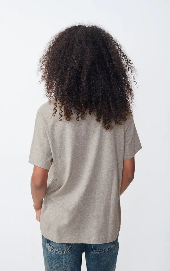 TShirt Ykobow Heather Grey Print Yellow Women American Vintage Short Sleeve TShirts