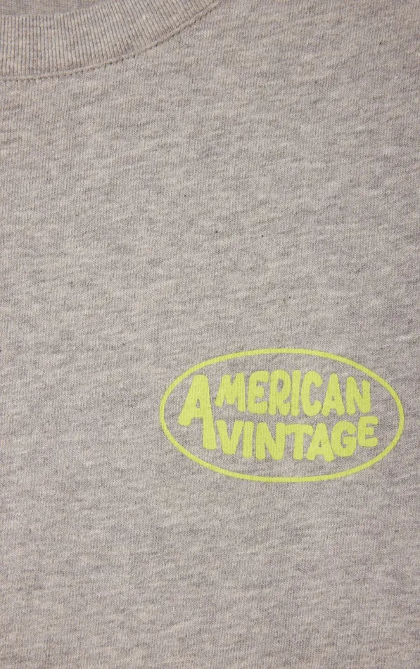 TShirt Ykobow Heather Grey Print Yellow Women American Vintage Short Sleeve TShirts