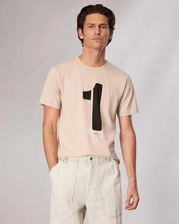 TShirts and Henleys Men Rag and Bone Rb Number 1 TShirt Washed Light Tan