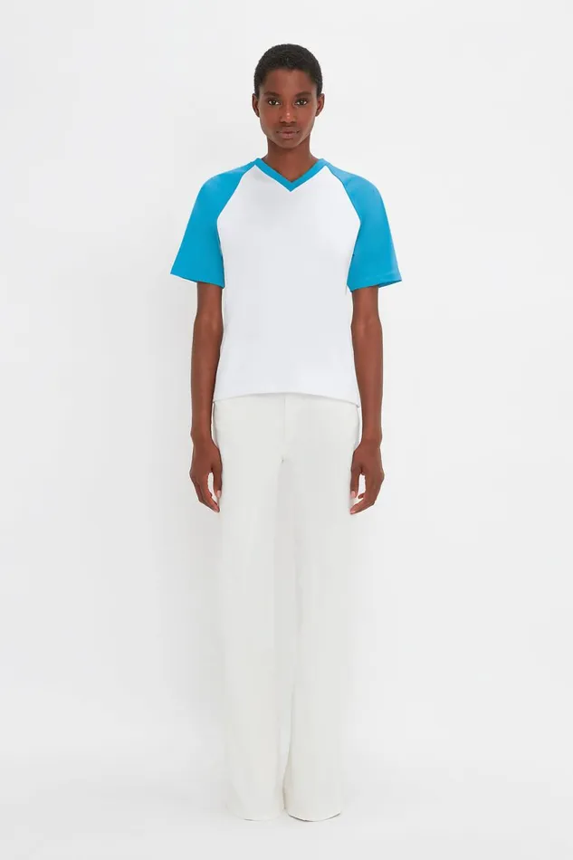 TShirts and Sweatshirts Women Victoria Beckham Exclusive Football TShirt In Blue