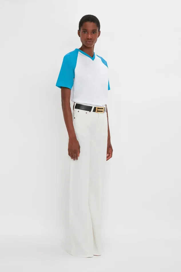 TShirts and Sweatshirts Women Victoria Beckham Exclusive Football TShirt In Blue
