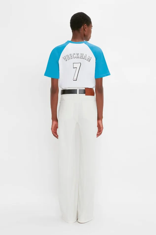 TShirts and Sweatshirts Women Victoria Beckham Exclusive Football TShirt In Blue