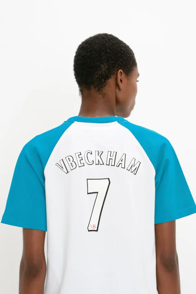 TShirts and Sweatshirts Women Victoria Beckham Exclusive Football TShirt In Blue