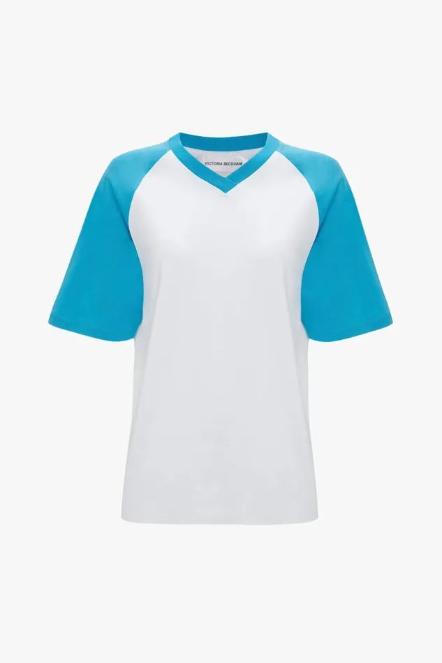 TShirts and Sweatshirts Women Victoria Beckham Exclusive Football TShirt In Blue