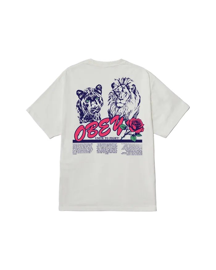 TSHIRTS OBEY Clothing Men UNITE and FIGHT PIGMENT TSHIRT Pigment Vintage White