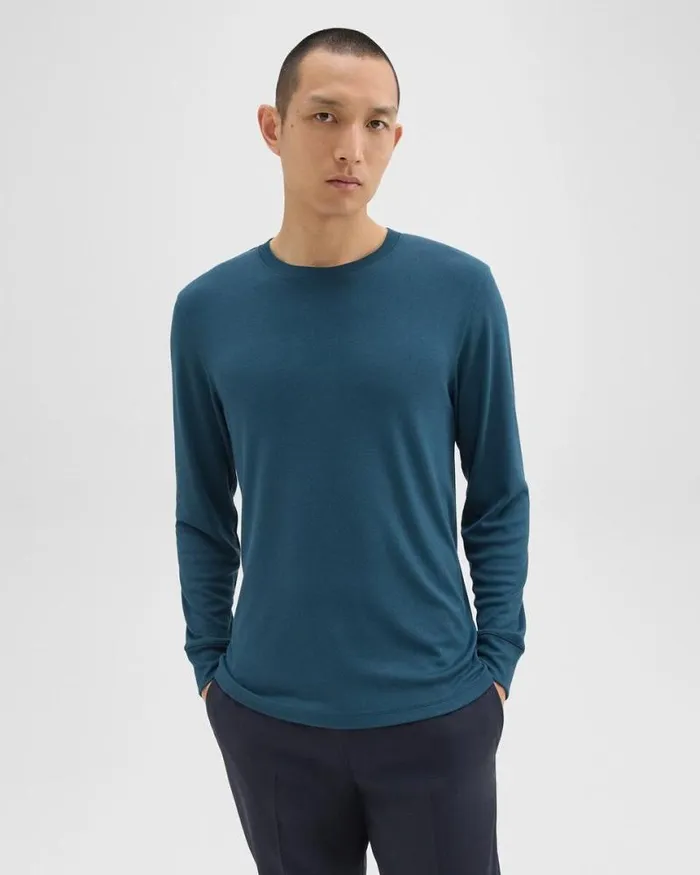 TShirts Polos Men Theory Essential LongSleeve Tee In Anemone Modal Jersey Twilight TShirts Polos Men Theory Essential LongSleeve Tee In Anemone Modal Jersey Twilight