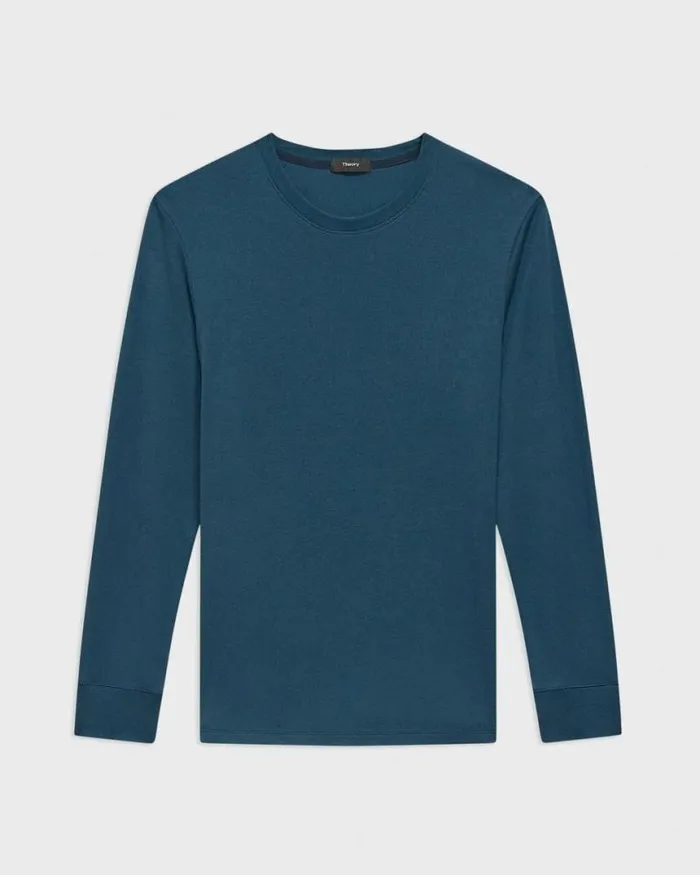 TShirts Polos Men Theory Essential LongSleeve Tee In Anemone Modal Jersey Twilight TShirts Polos Men Theory Essential LongSleeve Tee In Anemone Modal Jersey Twilight