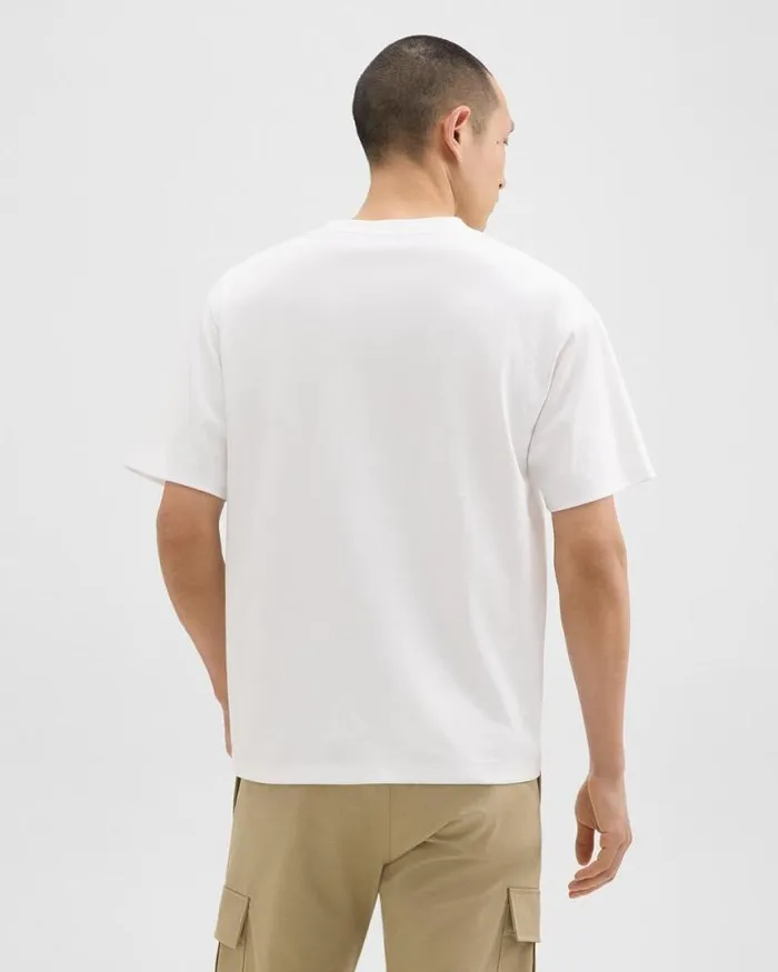 TShirts Polos Men Theory Relaxed Tee In Cotton Jersey White TShirts Polos Men Theory Relaxed Tee In Cotton Jersey White