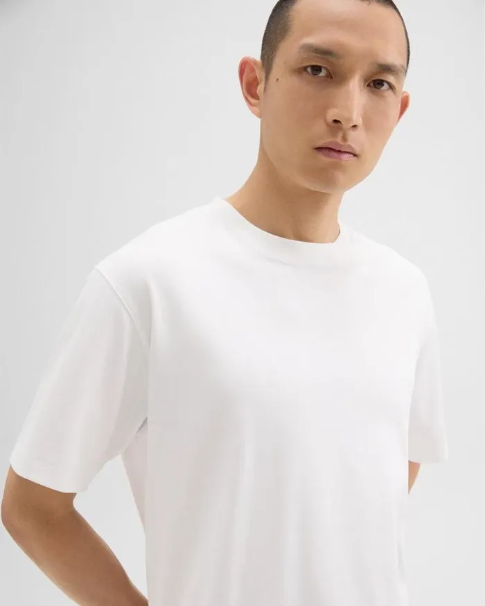 TShirts Polos Men Theory Relaxed Tee In Cotton Jersey White TShirts Polos Men Theory Relaxed Tee In Cotton Jersey White
