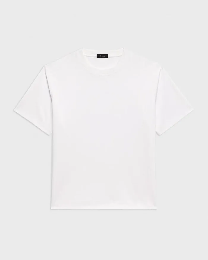 TShirts Polos Men Theory Relaxed Tee In Cotton Jersey White TShirts Polos Men Theory Relaxed Tee In Cotton Jersey White