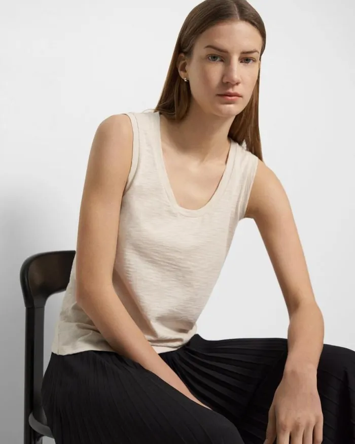 TShirts Tank Tops Women Theory Easy Tank Top In Organic Slub Cotton Canvas