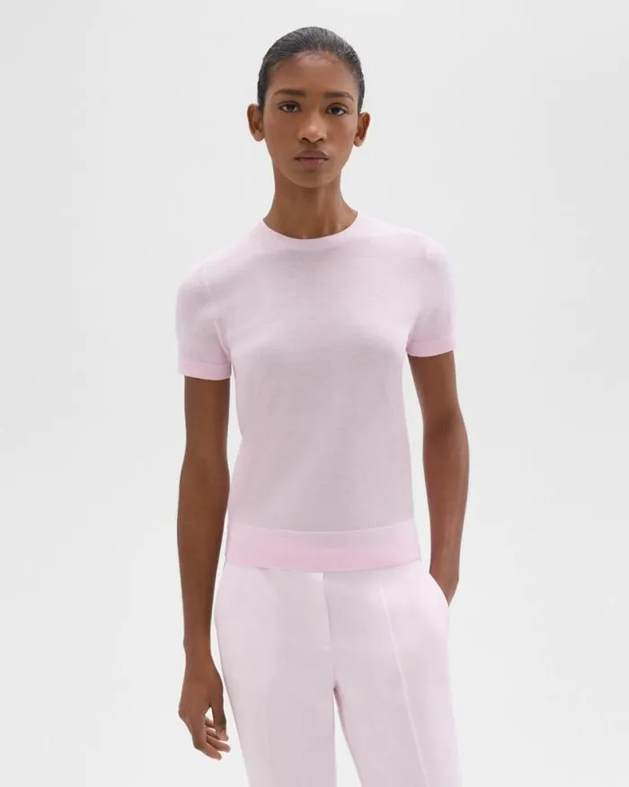 TShirts Tank Tops Women Theory Sweater Tee In Regal Wool Bloom
