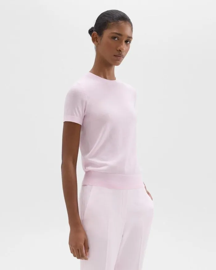 TShirts Tank Tops Women Theory Sweater Tee In Regal Wool Bloom