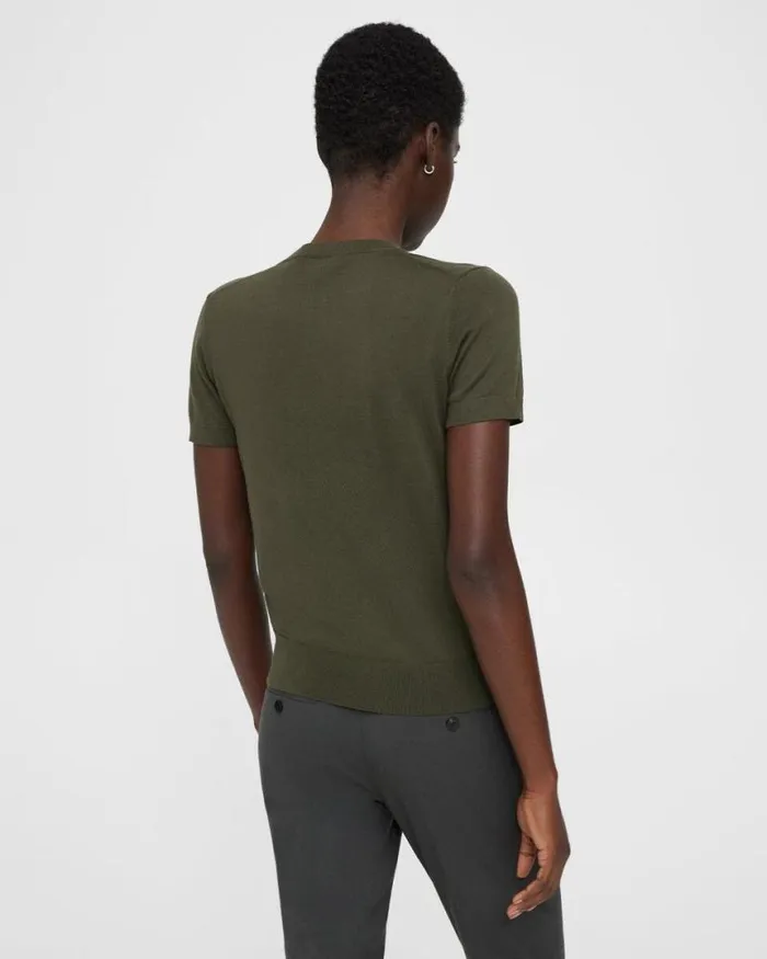 TShirts Tank Tops Women Theory Sweater Tee In Regal Wool Dark Olive
