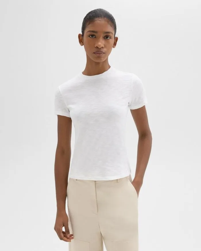 TShirts Tank Tops Women Theory Tiny Tee In Organic Slub Cotton White