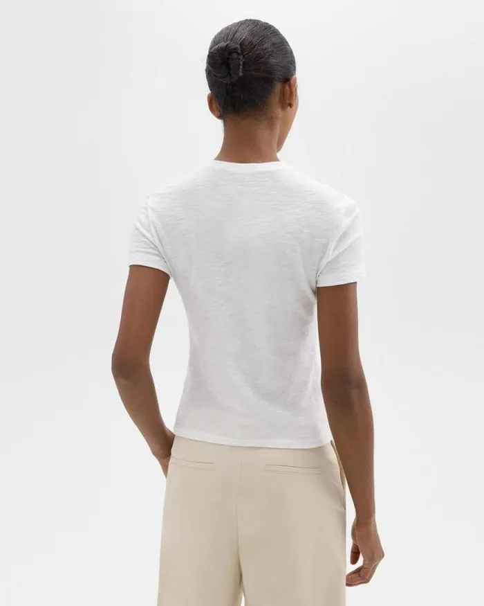 TShirts Tank Tops Women Theory Tiny Tee In Organic Slub Cotton White TShirts Tank Tops Women Theory Tiny Tee In Organic Slub Cotton White