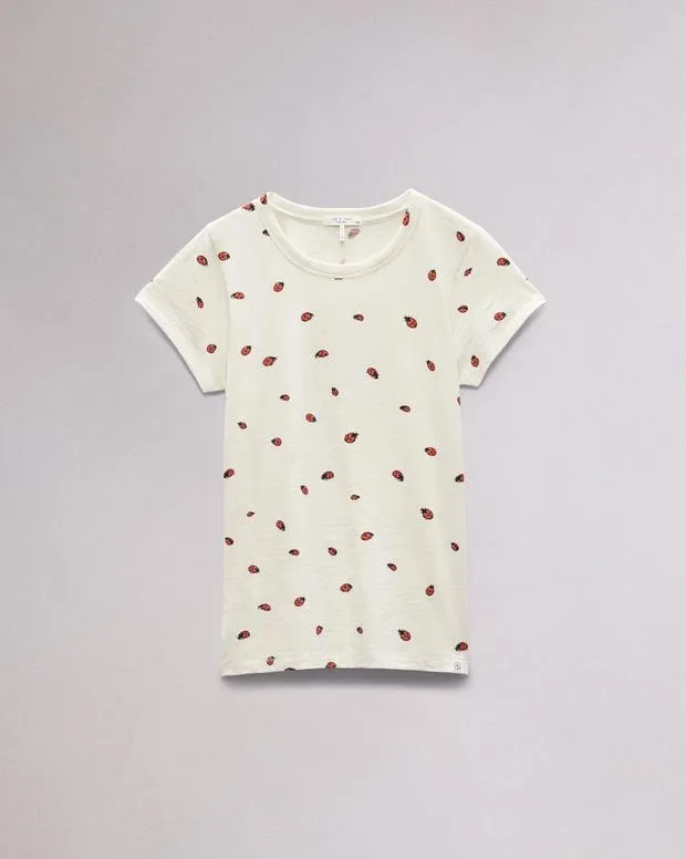 TShirts Women Rag and Bone Ladybug Cotton Tee White Multi