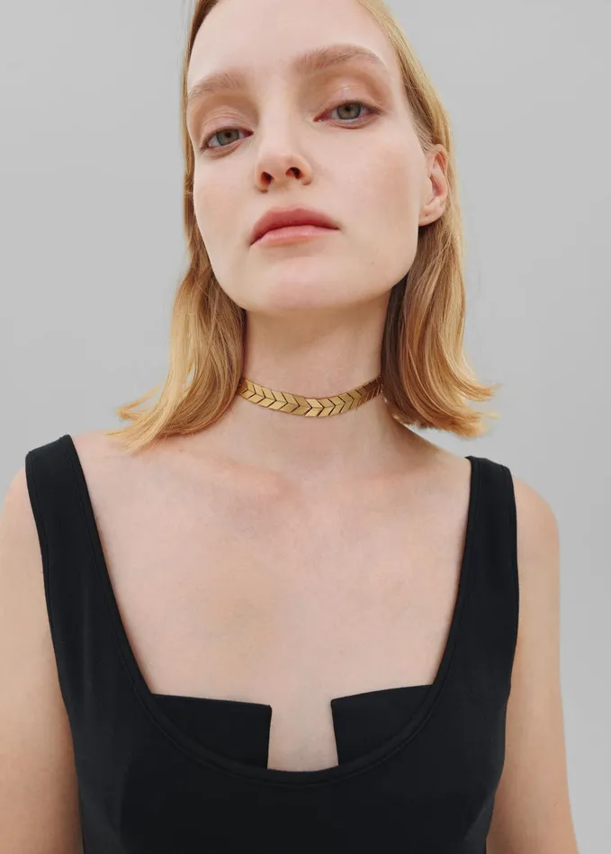 The Frankie Shop Bevza Flat Spikelet Choker 8211 Gold 8211 Women