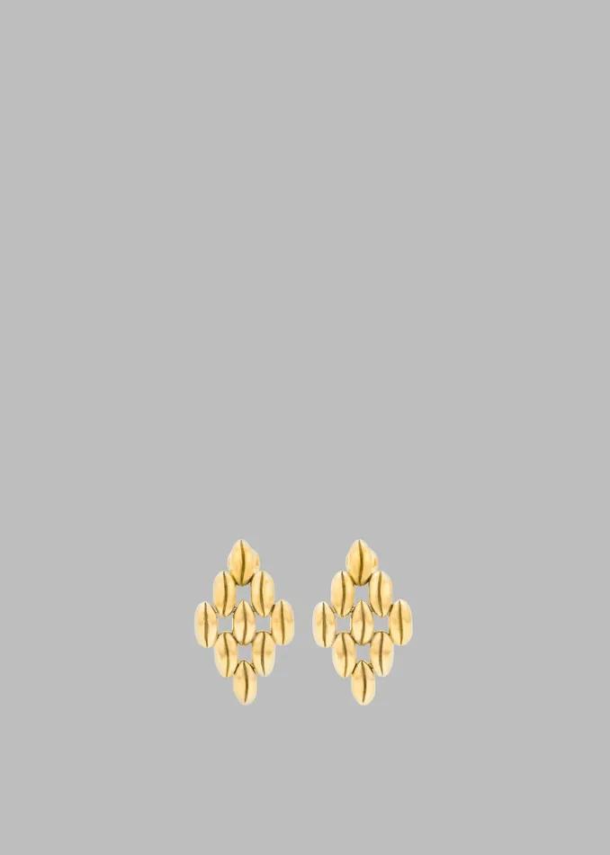 The Frankie Shop Bevza Grains Small Rhomb Earrings 8211 Gold 8211 Women