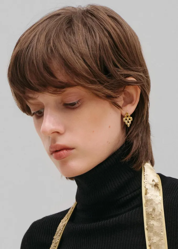 The Frankie Shop Bevza Grains Small Rhomb Earrings 8211 Gold 8211 Women
