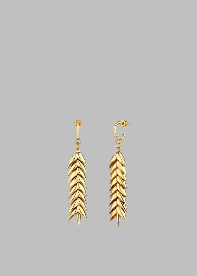 The Frankie Shop Bevza Spikelet Medium Earrings 8211 Gold 8211 Women