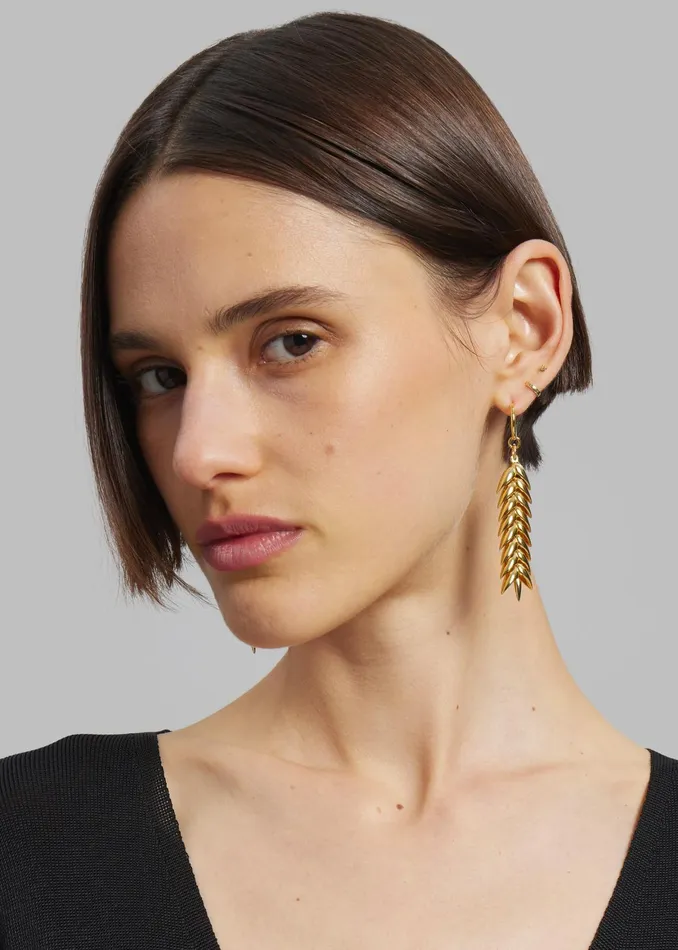 The Frankie Shop Bevza Spikelet Medium Earrings 8211 Gold 8211 Women