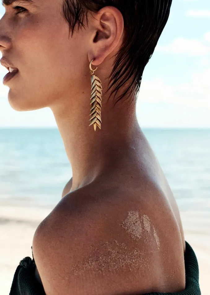 The Frankie Shop Bevza Spikelet Medium Earrings 8211 Gold 8211 Women