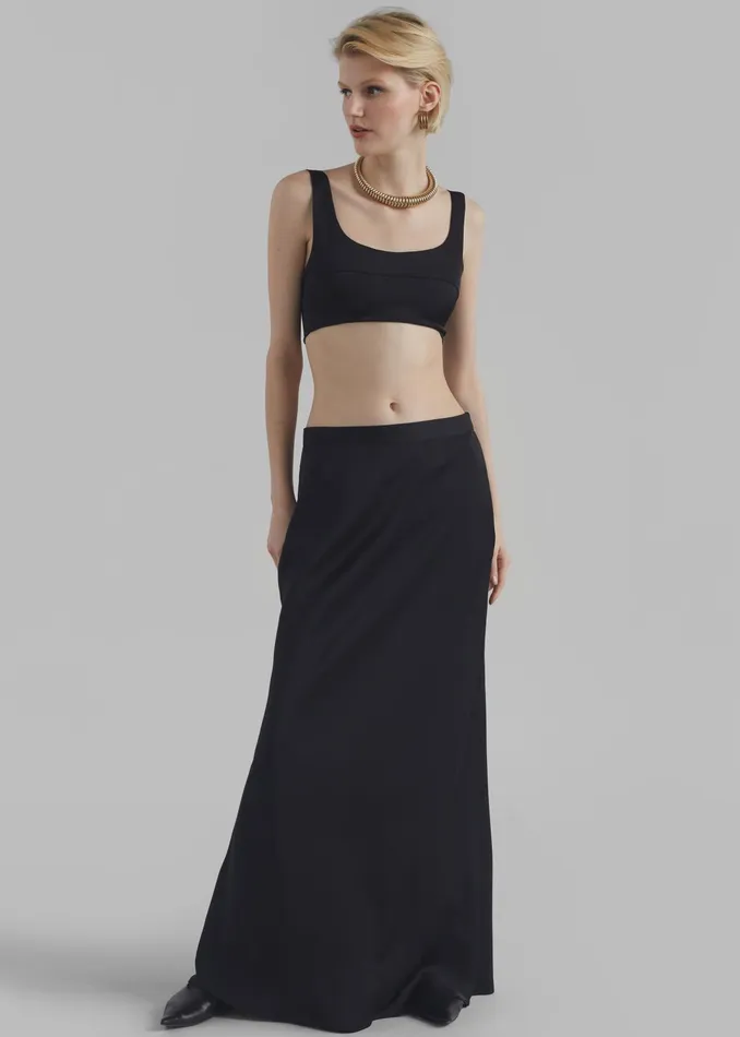 The Frankie Shop Bottoms Ada Satin Skirt 8211 Black 8211 Women