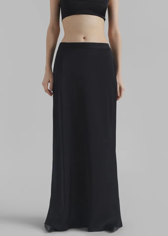 The Frankie Shop Bottoms Ada Satin Skirt 8211 Black 8211 Women